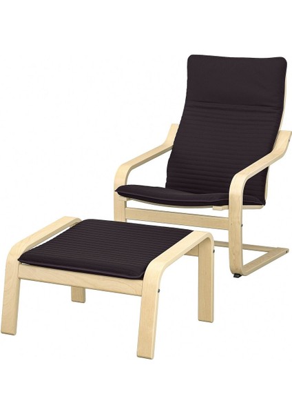 Sallanan Koltuk ve Ayak Uzatma Taburesi, Knisa Siyah-Huş