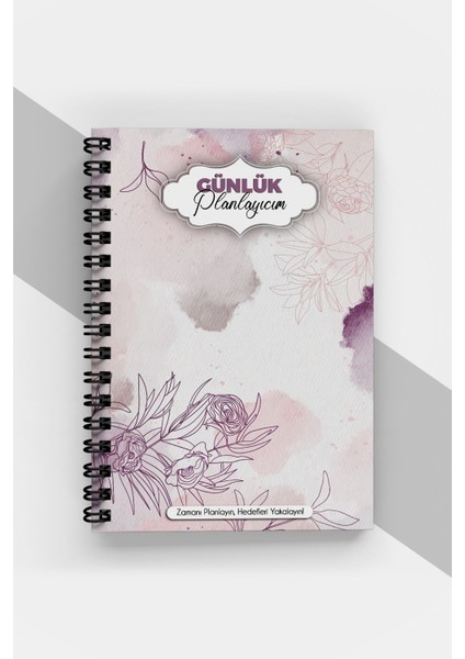 Soft Çiçek Günlük Planlayıcı - 90 Sayfa - Tarihsiz Ajanda (A5) Planlama Defteri