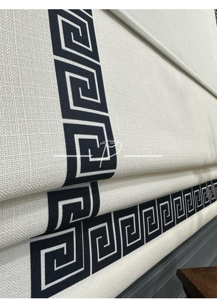 Katlamalı Keten Baskılı Perde Versace Desen