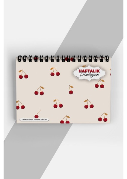 Kiraz Desen Haftalık Planlayıcı - Tarihsiz Ajanda (A5) Süresiz Planlayıcı