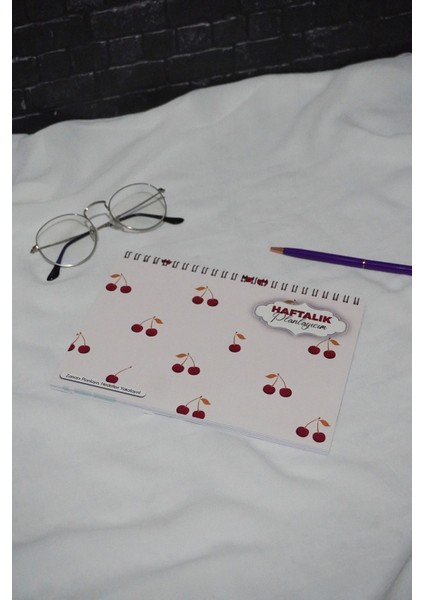 Kiraz Desen Haftalık Planlayıcı - Tarihsiz Ajanda (A5) Süresiz Planlayıcı modelleri