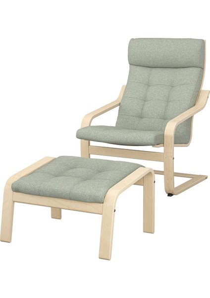 Sallanan Koltuk ve Ayak Uzatma Taburesi, Gunnared Açık Yeşil-Huş