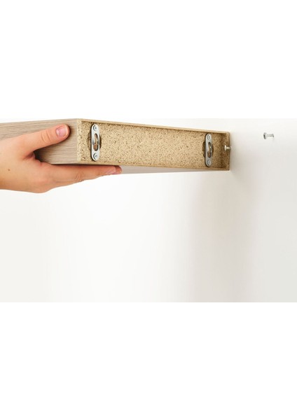 Ayaksız Duvar Rafı, Ağartılmış Meşe Görünümlü, 30X26 cm fırsatları