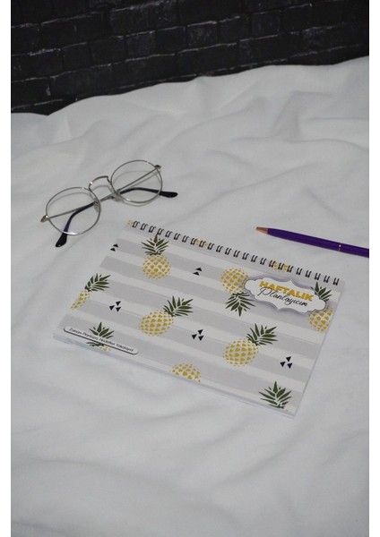 Ananas Tasarım Haftalık Planlayıcı - 52 Sayfa - Tarihsiz Ajanda (A5) Süresiz Planlayıcı modelleri