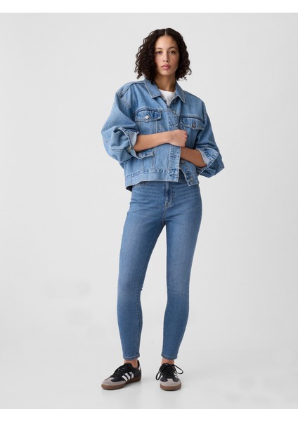 Kadın Mavi High Rise Favorite Jegging Jean Washwell Pantolon