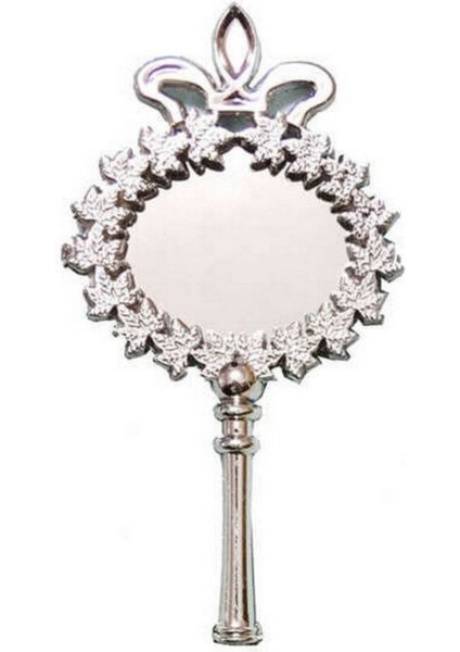 Çiçekli Gümüş Plastik Ayna, Şık ve Hafif Dekoratif Parça