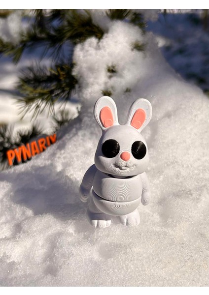 Tavşan - Ormanın Neşeli ve Çevik Kaşifi Ayakta!🐇🌿✨3d Hareketli Organik Oyuncak - Model Orta Boy