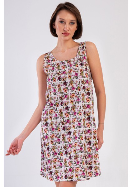 Pamuklu Kadın Genıs Askılı Gecelik , 409243