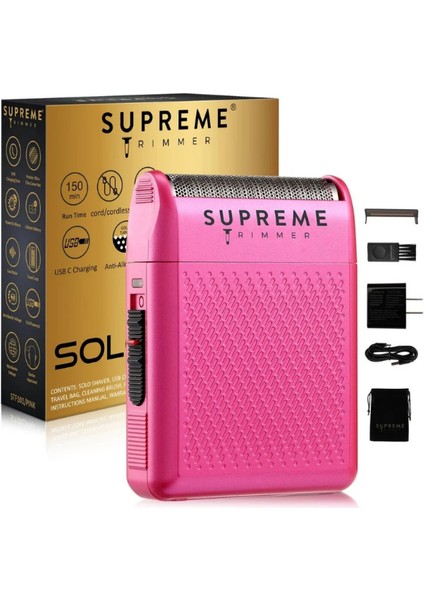 Pembe Solo Tek Folyo Shaver Tıraş Makinesi 7800 Rpm Motor Usb-C Şarjlı fiyatları