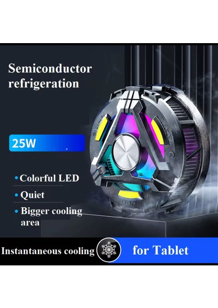 Manyetik Tablet Sogutucu Igin Mobil Oyun Igin Sicaklik Göstergesi ile ipad Evrensel Radyatör Canli Akis Siyah 5V2A modelleri