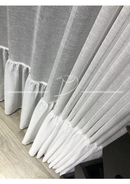 Tül Perde Keten Tül Etek Fırfırlı Düz Dikim