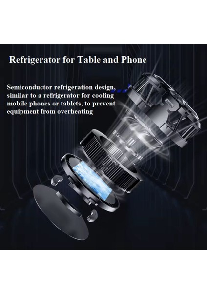 Manyetik Tablet Sogutucu Igin Mobil Oyun Igin Sicaklik Göstergesi ile ipad Evrensel Radyatör Canli Akis Siyah 5V2A indirimleri