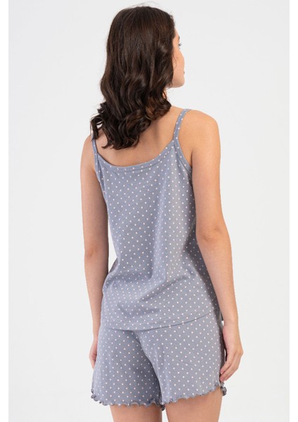 Pamuklu Kadın Ip Askılı Şortlu Pijama Takım , 408457 fırsatları