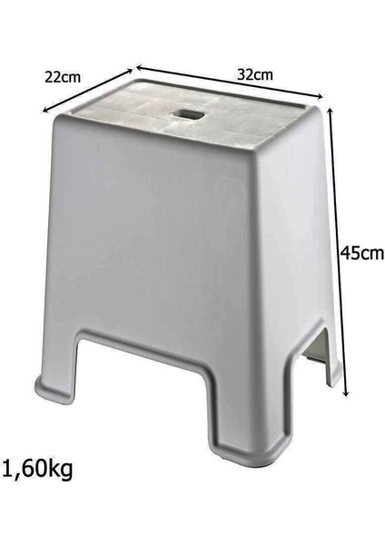 Banyo Taburesi Büyük Boy Çok amaçlı Tabure Gri CLK-481 fiyatları