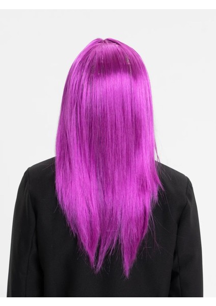 Fuşya Renk Uzun Düz Kesim Parti Peruk Takma Saç, Çok Renkli, Şık ve Hafif Tasarım fiyatları