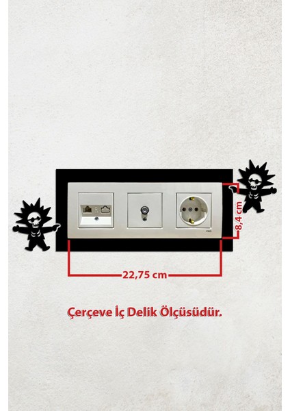 Elektrik Çarpan Çocuk Tasarım 3lü Priz Çerçevesi (Iç Ölçü 22,75X8,4 Cm) Üçlü Dekoratif Priz Susu fiyatları