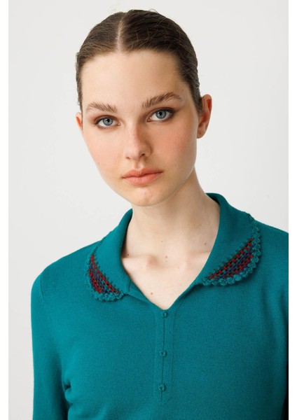 Kadın Polo Yaka Likralı Bluz A.Ö.Başı fırsatları