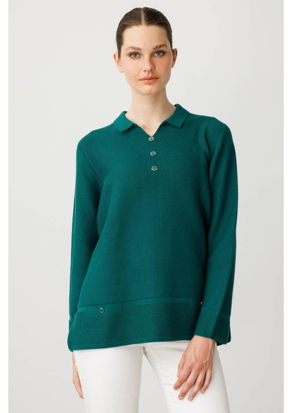 Kadın Polo Yaka Sahte Cepli Bluz Ö.başı fiyatları