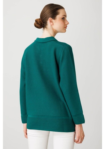 Kadın Polo Yaka Sahte Cepli Bluz Ö.başı modelleri