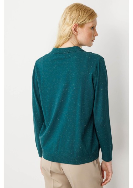 Kadın Polo Yaka Angelina Basic Bluz Yeşil modelleri