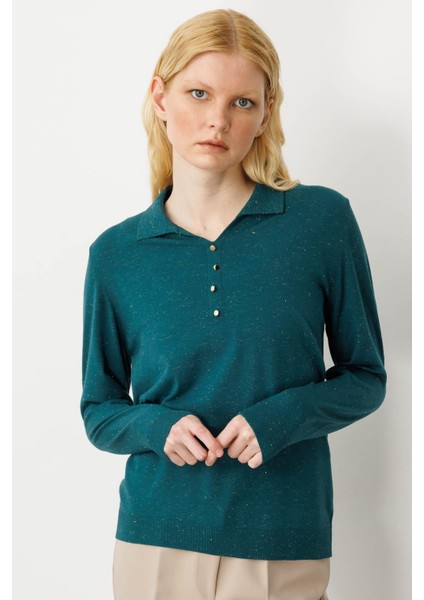 Kadın Polo Yaka Angelina Basic Bluz Yeşil fırsatları