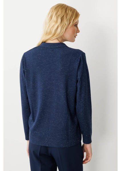 Kadın Polo Yaka Angelina Basic Bluz Lacivert modelleri