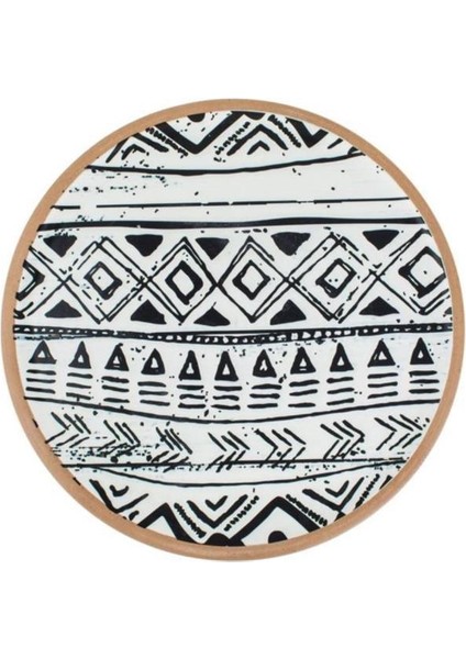 Ahşap Etnik Desen Dekor/tabak 38CM