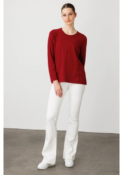 Kadın Sıfır Yaka Önü Pileli Boncuklu Ligralı Bluz V.çürüğü indirimleri