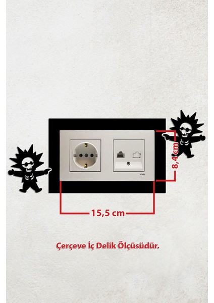Elektrik Çarpan Çocuk Tasarım 2li Priz Çerçevesi (Iç Ölçü 15,5x8,4 Cm)- 2li Dekoratif Piriz Süsü fiyatları