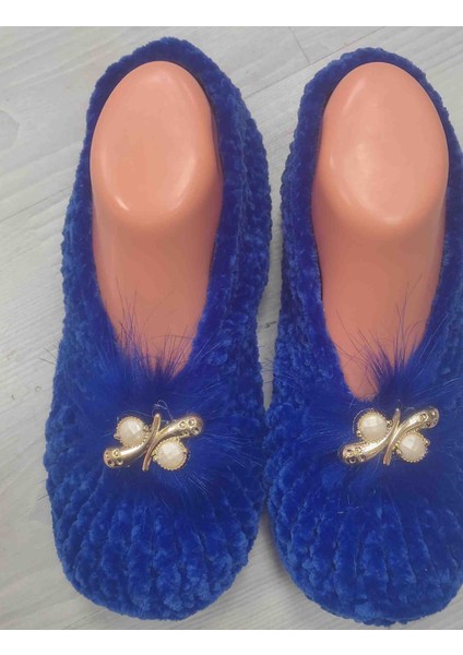 El Örgüsü Kadife Ipten Ev Babet modelleri