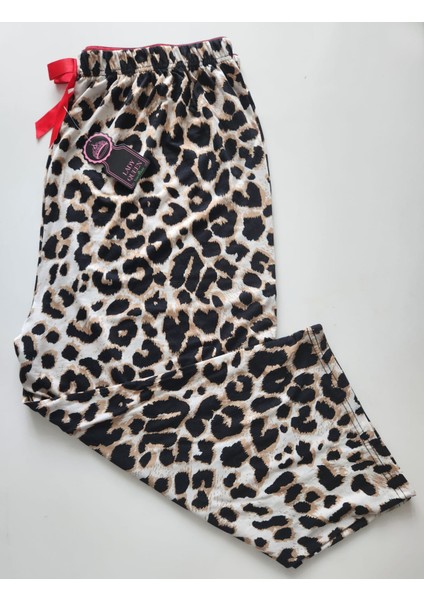 Ladyqueen Bambu Likralı Ring Viskon Battal Beden Kapri Pijama Altı 6021