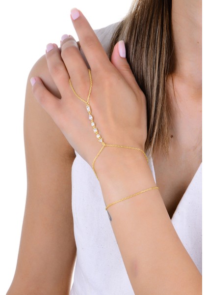 Gümüş Altın Yaldızlı Zirkon Taşlı Geometrik Şekilli Şahmeran SGTL13007GOLD fiyatları