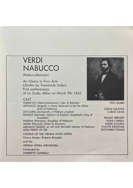 Giuseppe Verdi Nabucco 3 Lp Box Set Plak fiyatları