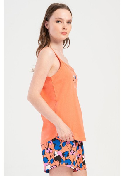 Pamuklu Kadın Büyük Beden Ip Askılı Şortlu Pijama Takım , 408044 modelleri
