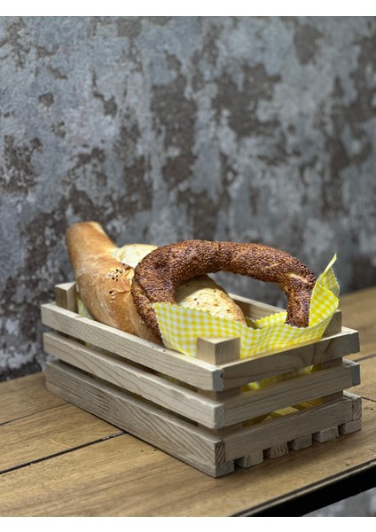 Rustik Ahşap Ekmek Sunum Kasası – Simit & Ekmeklik