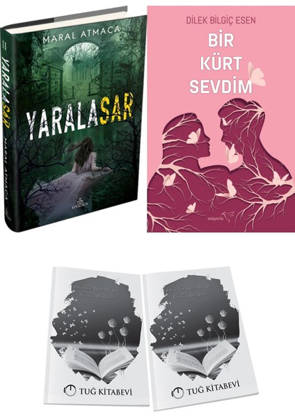 Bir Kürt Sevdim 1 ve Ephesus Yayınları Yaralasar 2 Ciltli Maral Atmaca 2li Set + Hediyeli