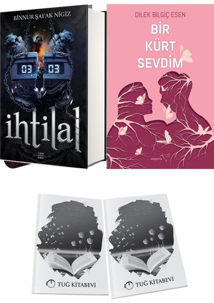 Bir Kürt Sevdim 1 ve Ihtilal 2 Zede Ciltli Binnur Şafak Nigiz 2li Set + Hediyeli