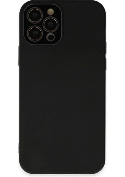 iPhone 12 Pro Max Kılıf Lansman Glass Kapak - Siyah