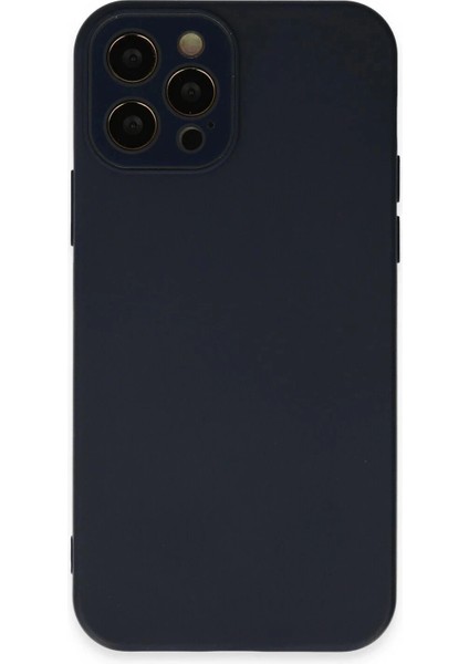 iPhone 12 Pro Max Kılıf Lansman Glass Kapak - Lacivert