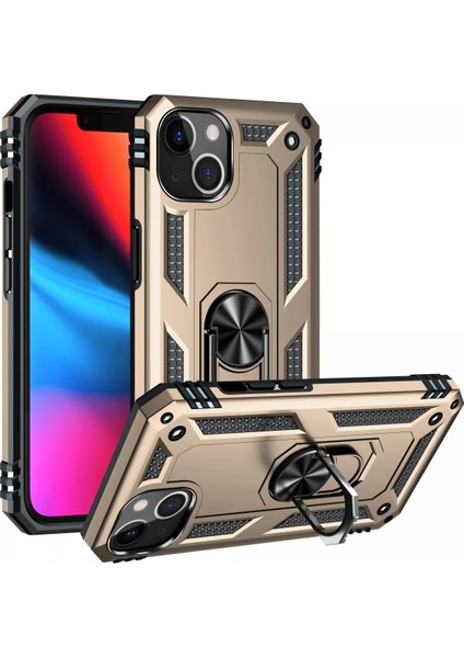 Iphone 14 Kılıf Sofya Yüzüklü Silikon Kapak - Gold Arbkd fiyatları