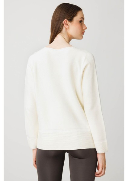 Kadın V Yaka Sahte Cepli Düğmeli Hırka Kemik indirimleri