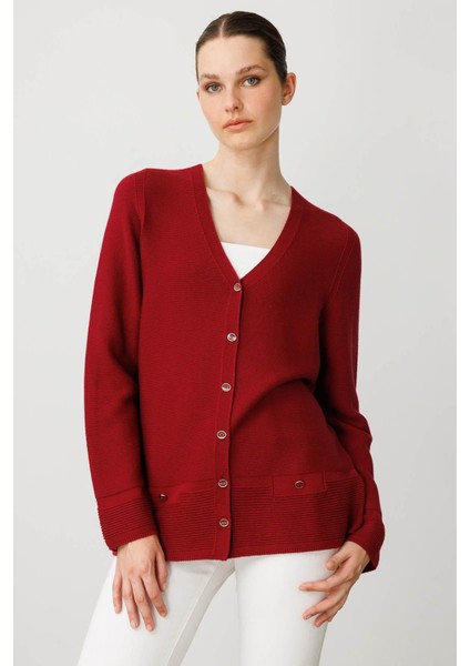 Kadın V Yaka Sahte Cepli Düğmeli Hırka V.çürüğü fiyatları