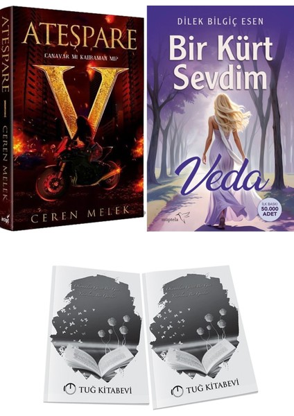 Bir Kürt Sevdim Veda ve Ateşpare 1 Canavar Mı Kahraman Mı? Ciltli Ceren Melek 2li Set + Hediyeli
