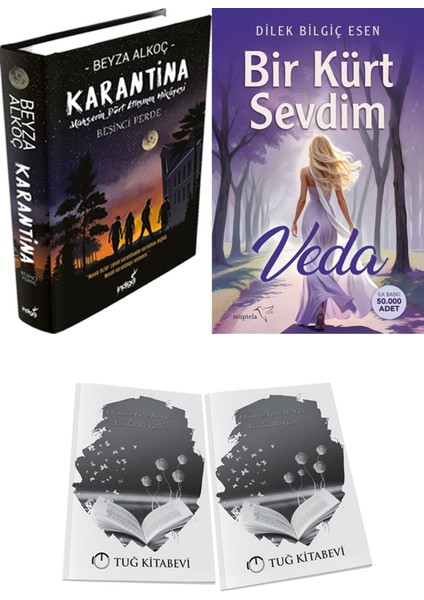Bir Kürt Sevdim Veda ve Karantina 5 Ciltli Beyza Alkoç 2li Set + Hediyeli