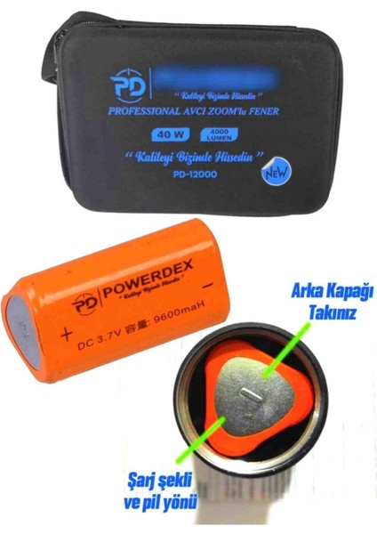Avcı El Feneri PD-12000 4000 Lümen Profesyonel Şarjlı 40 Watt fiyatları