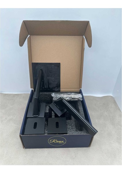 Rivax Anka Mat Siyah Zamak Kare Rozetli Oda Kapı Kolu 1 Takım fırsatları