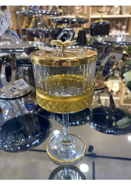 Ayaklı Gold Şekerlik 20 x 10 cm