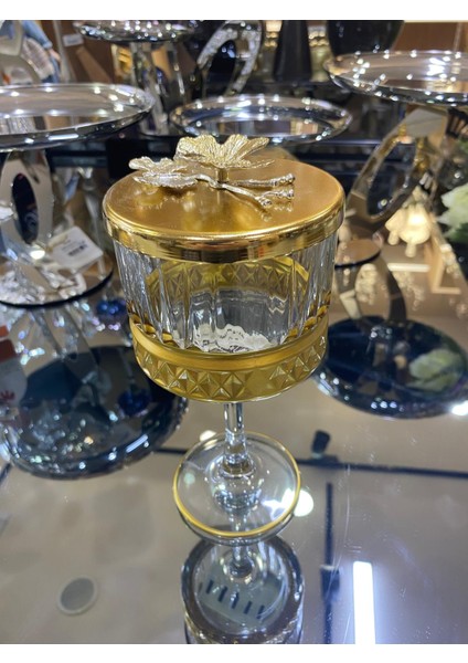 Ayaklı Gold Şekerlik 20 x 10 cm fiyatları