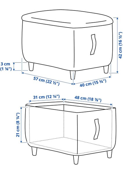 Saklama Gözlü Puf, Gunnared Siyah-Gri fırsatları