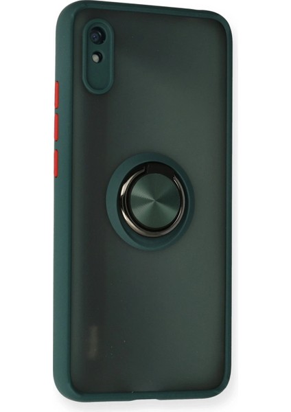 Xiaomi Redmi 9A Kılıf Montreal Yüzüklü Silikon Kapak - Yeşil Arbkd fiyatları